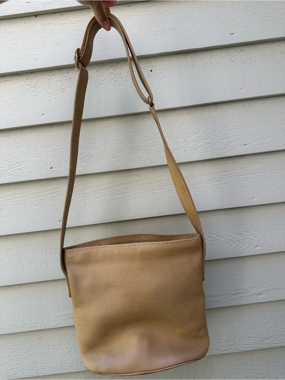 Vintage Tan Leather Coach Crossbody Bag